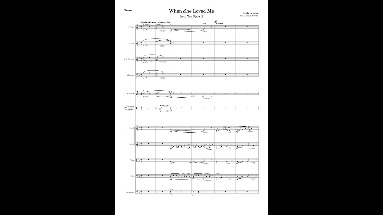 When She Loved Me (Toy Story 2), for Orchestra
