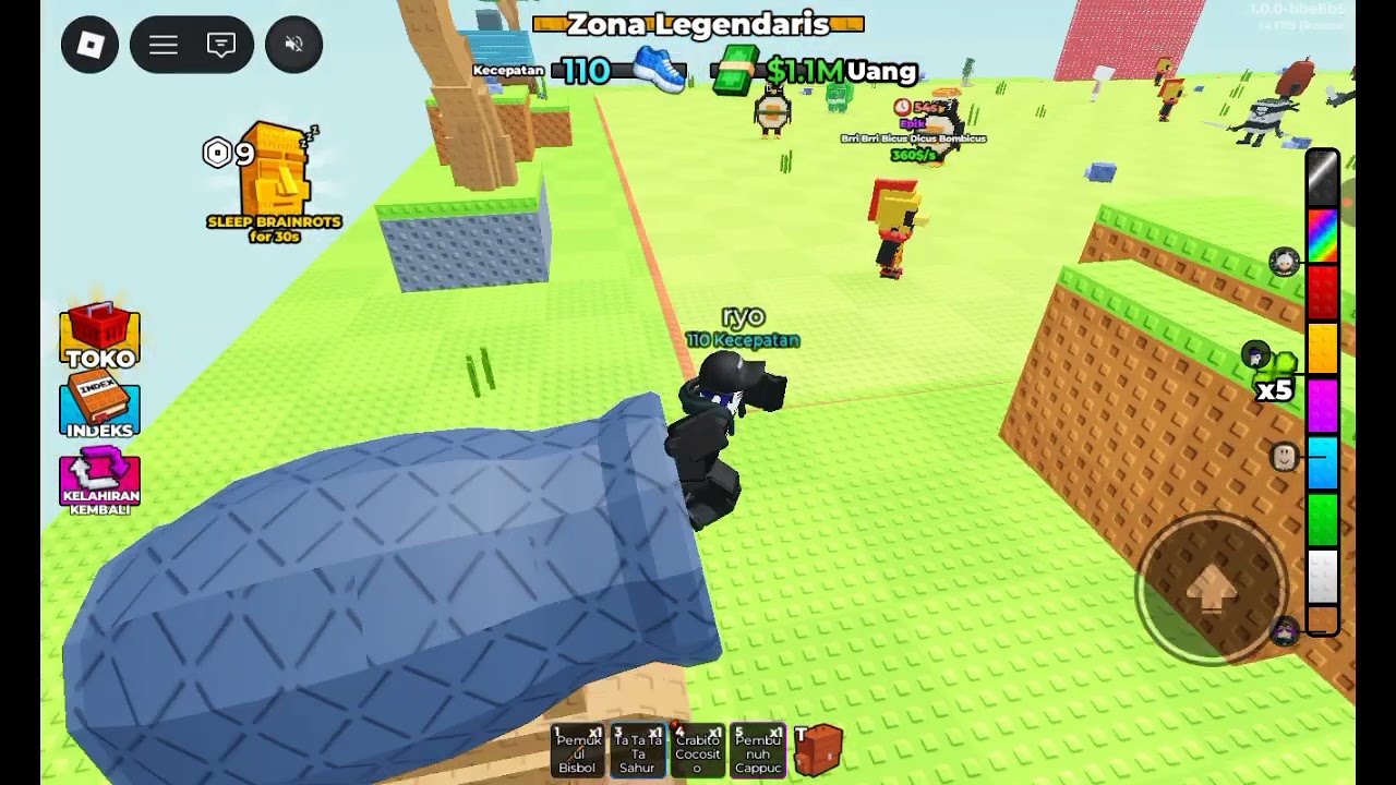 Temukan lucky block di game panjat untuk brainrot