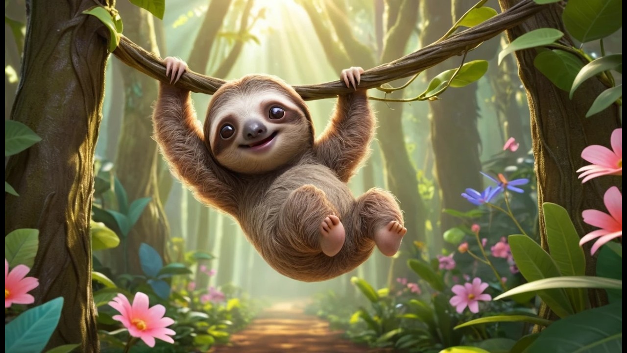 Sloth's Swinging Adventure | Tropical Rainforest Jungle Song for Kids