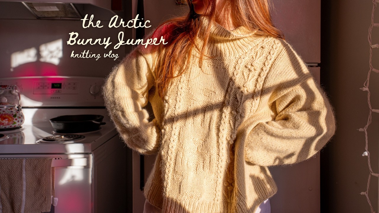 Designing a Textured Floral Cable Animal Sweater 🐰 | Knitting Vlog