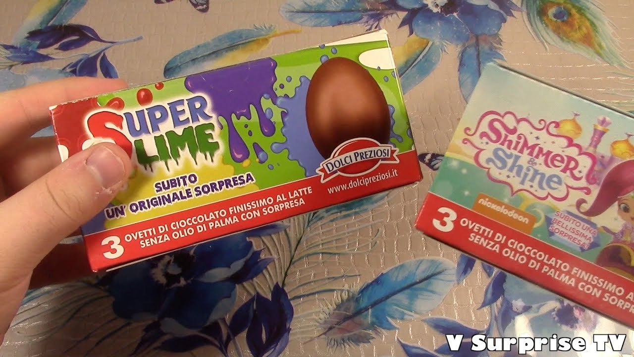 Slime eggs & Shimmer and Shine surprise eggs huevos oeufs ovetti con sorpresa #asmrtoys
