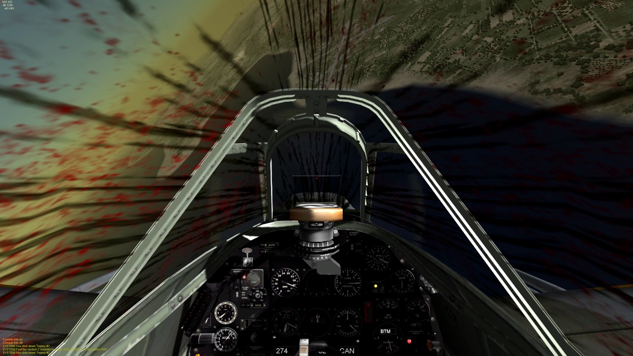 Aces High III-Combat Flight Sim Gun Camera Footage-two buff kills, PW, gear up landing