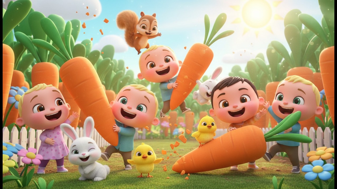 Carrot Crunch Crew | Kids Nursery Rhyme | Preschool Learning Song | Baby & Toddler Fun Video