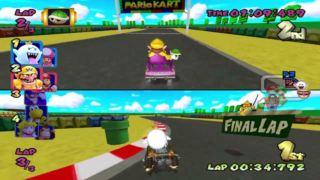 Mario Kart Double Dash Plus (Custom Tracks) #09 150cc - Mushroom Cup 4 (2 Players)