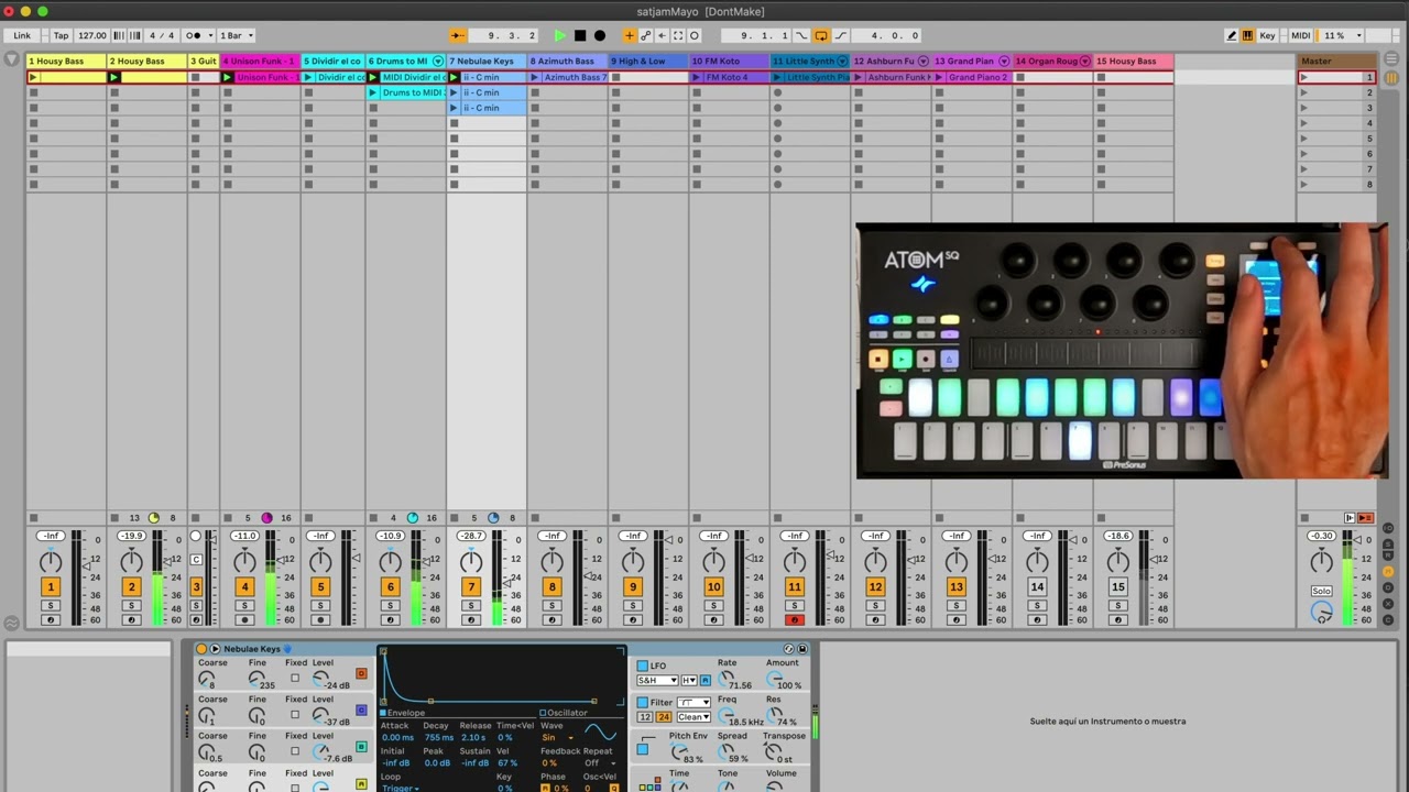 PreSonus Atom SQ + Ableton Live 11. Integración Vista Session