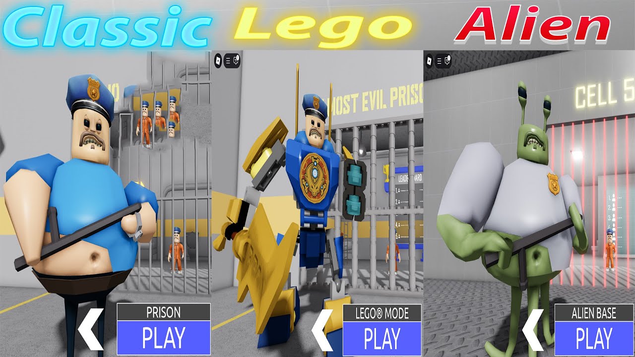 BARRY'S PRISON RUN! All Mode: Classic vs Lego vs Alien - All Items & Morphs Unlocked Full Gameplay