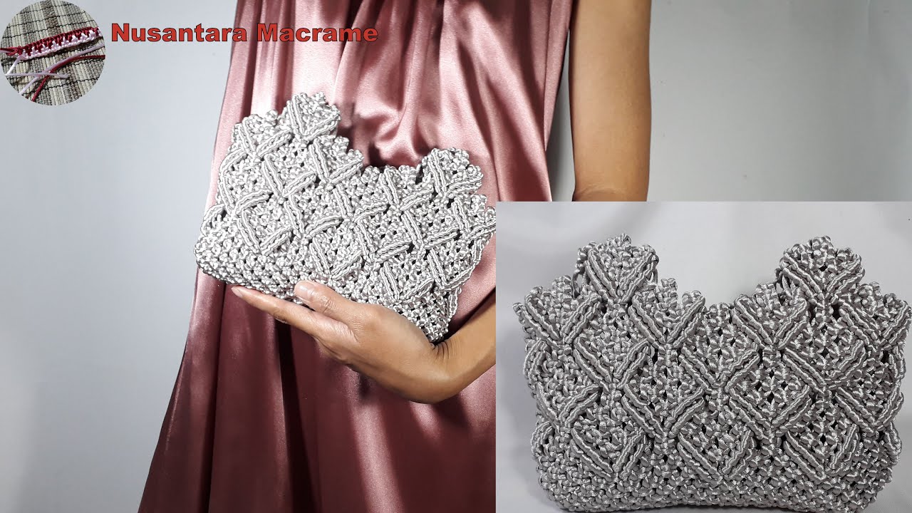 Macrame Tutorial : The Queen Crown Pattern Clutch Purse Part 1  #Macrame #Fashion #Tali