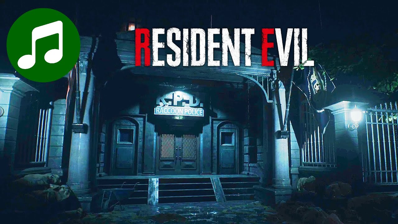 Relaxing RESIDENT EVIL Ambient Music & Rain Ambience 🎵 Racoon Police Station