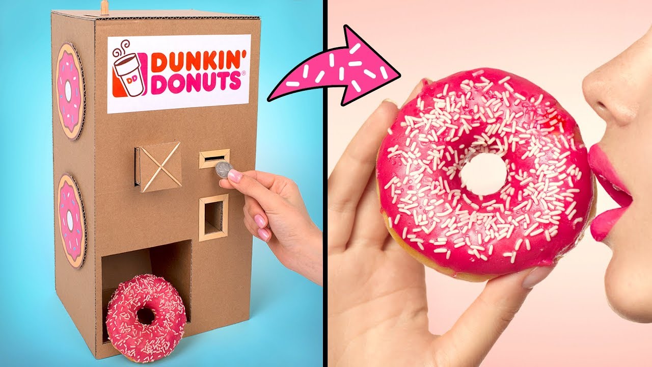 Jak zrobić tekturowy automat na oponki w stylu Dunkin Donuts 🍩