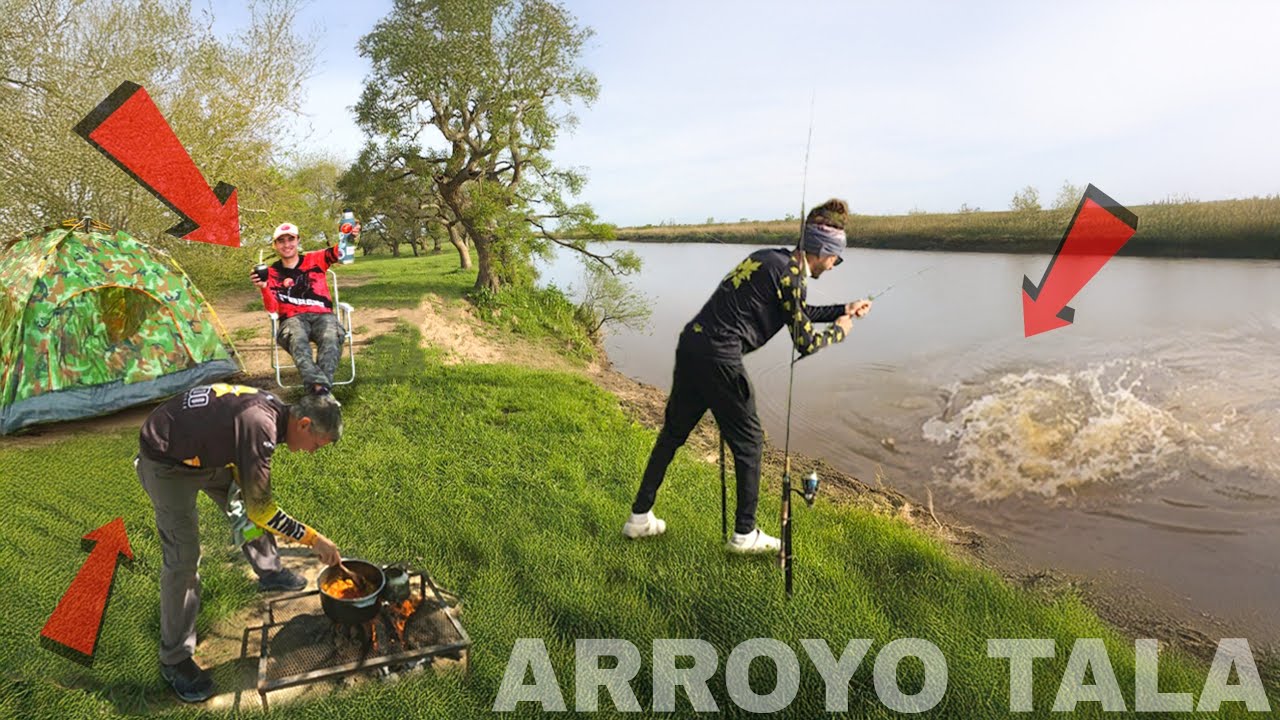 HERMOSA PESCA en MAZARUCA, LUGAR NUEVO sobre el ARROYO TALA, ASAMOS UN JAVALI en TERRIBLE LUGAR!