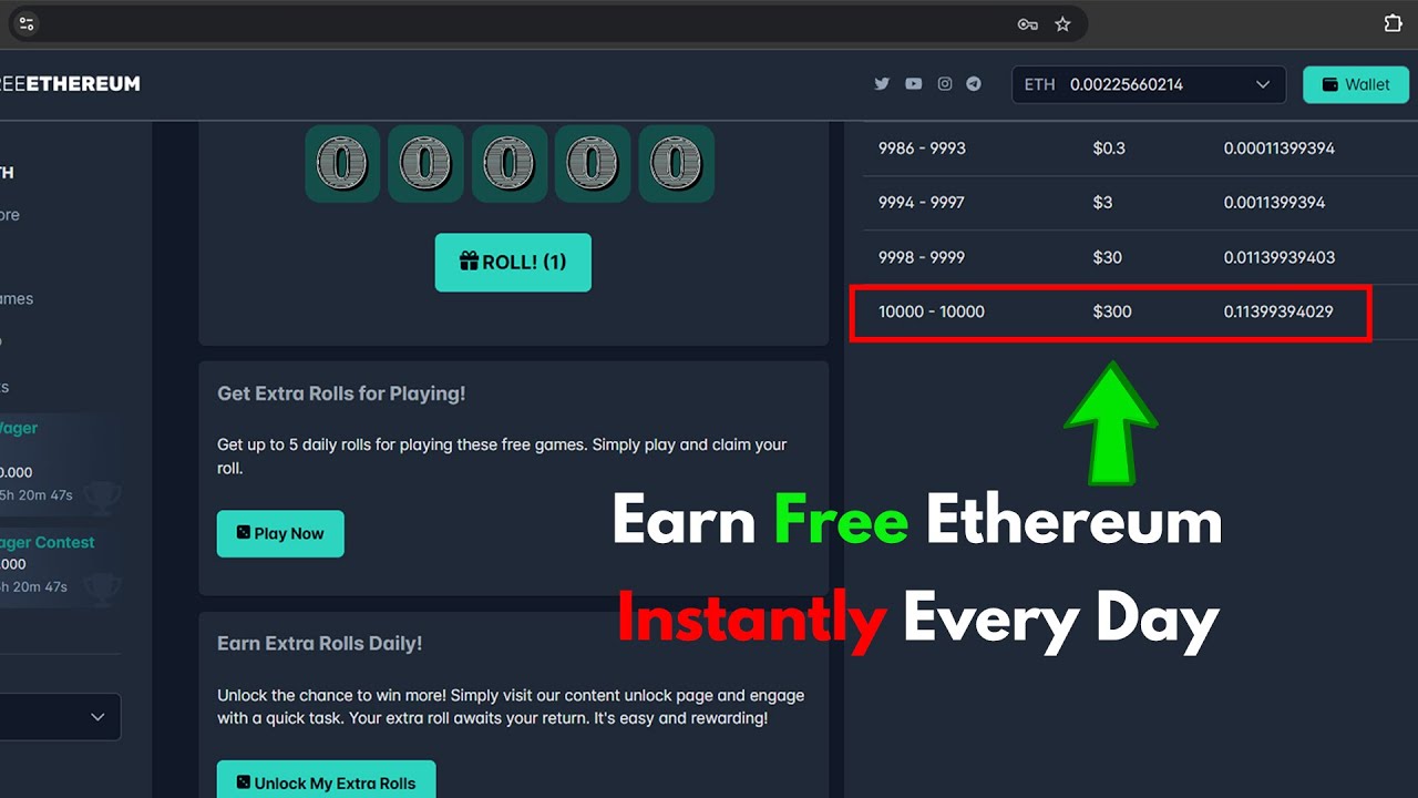 Earn FREE 0.1 ETH Every Day (Earn Free Ethereum Instantly)
