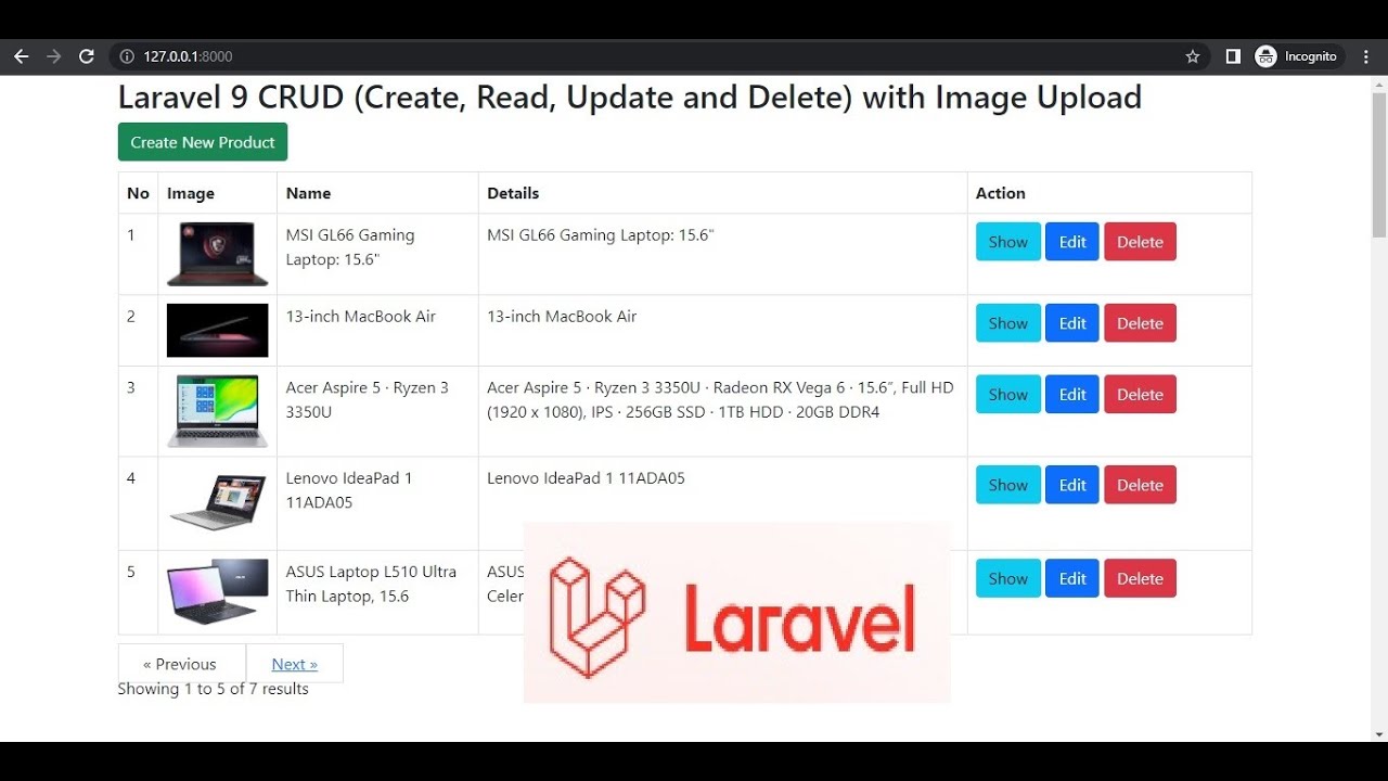 Laravel 9 CRUD (Create, Read, Update and Delete) with Image Upload