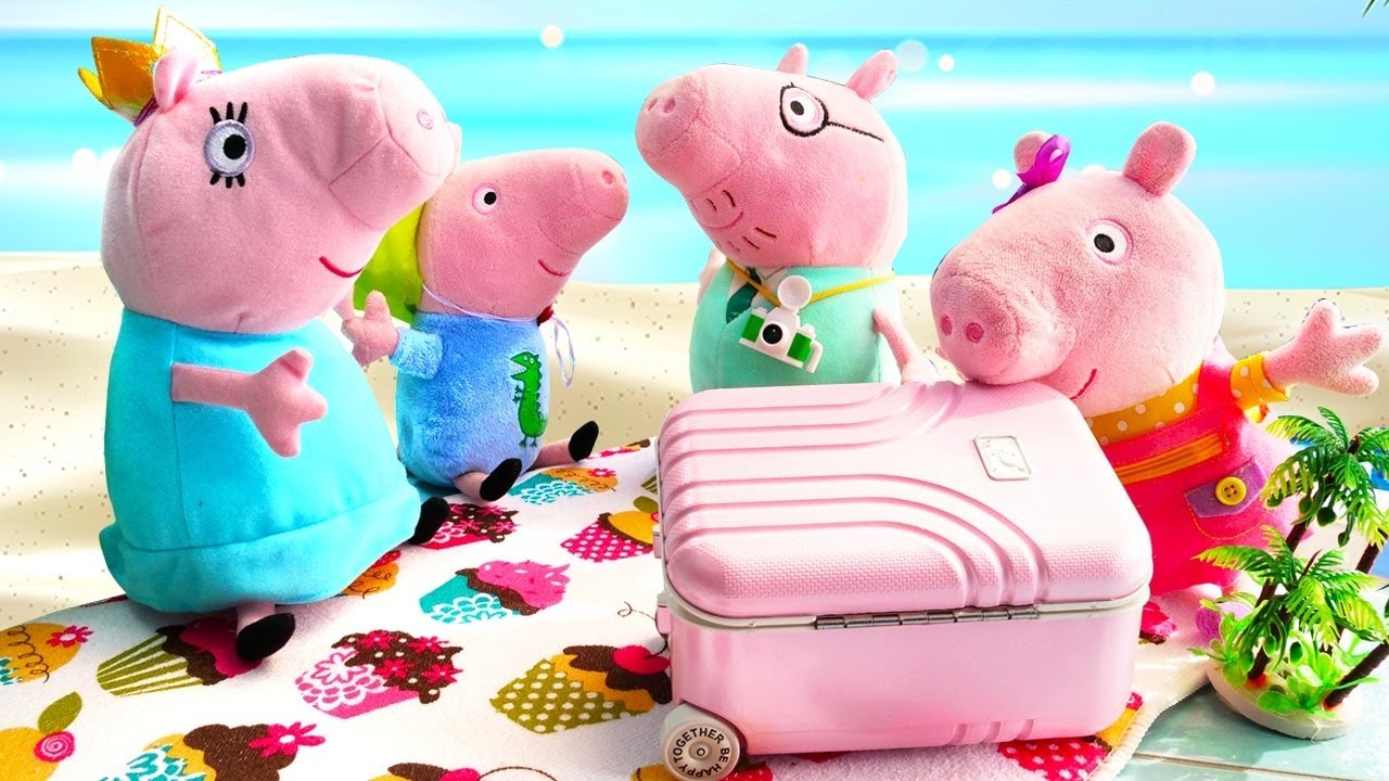 Oyuncak videoları. Peppa oyuncak ailesi tatilde havuzda eğleniyor