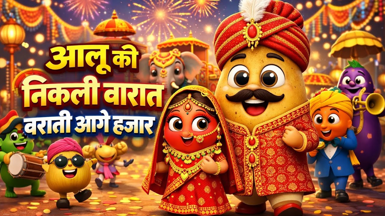 देखो आलू की बारात में कौन-कौन आया? 😲🥔 | Hindi Poem for Kids