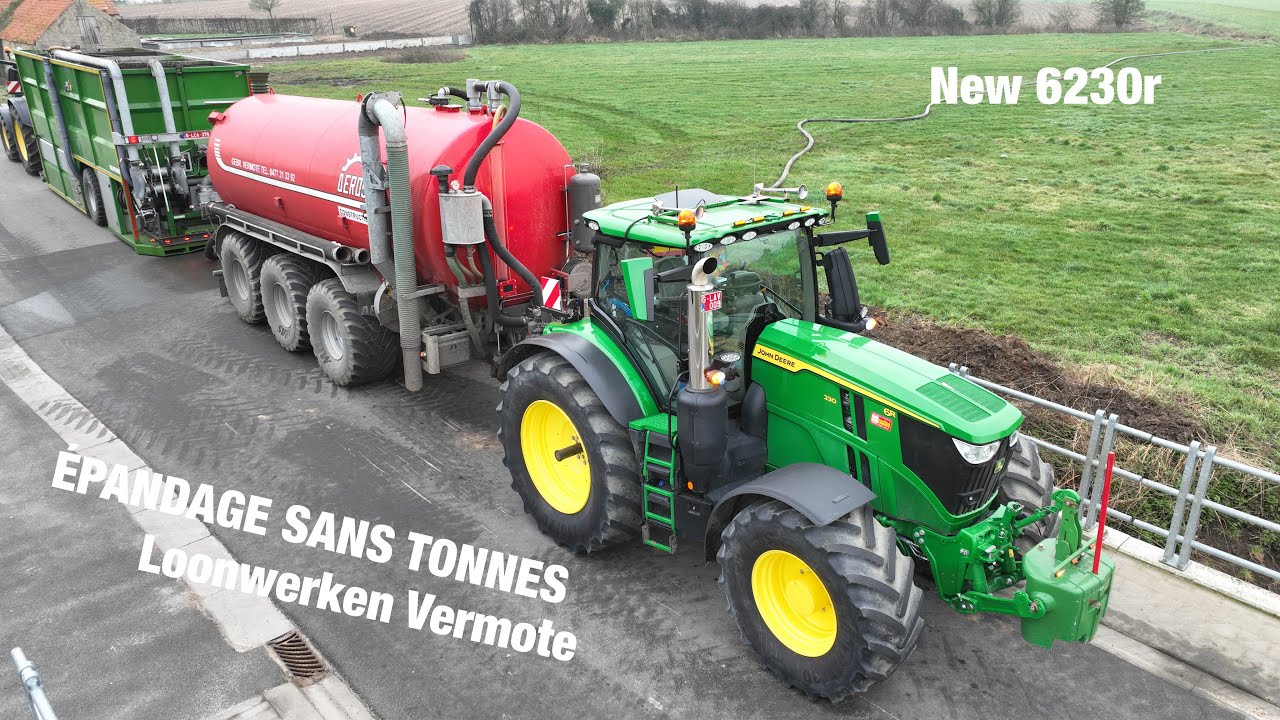 Épandage sans tonnes 😍💩 New john deere 6r & Schouten 12m 💨 / Vermote