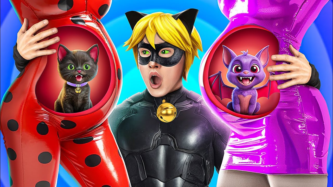Miraculous Ladybug Grávida de Cat Noir! Situações Engraçadas de Super-Heróis