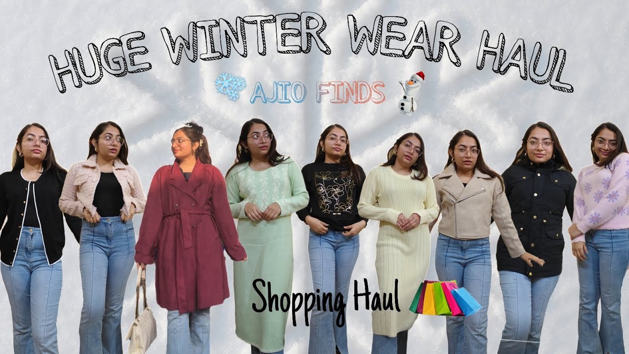 HUGE WINTER WEAR HAUL VIDEO !! FIRST VIDEO 💖 ! AJIO FINDS ! HUGE DISCOUNT 🛍 #haul #ajio #firstvideo 