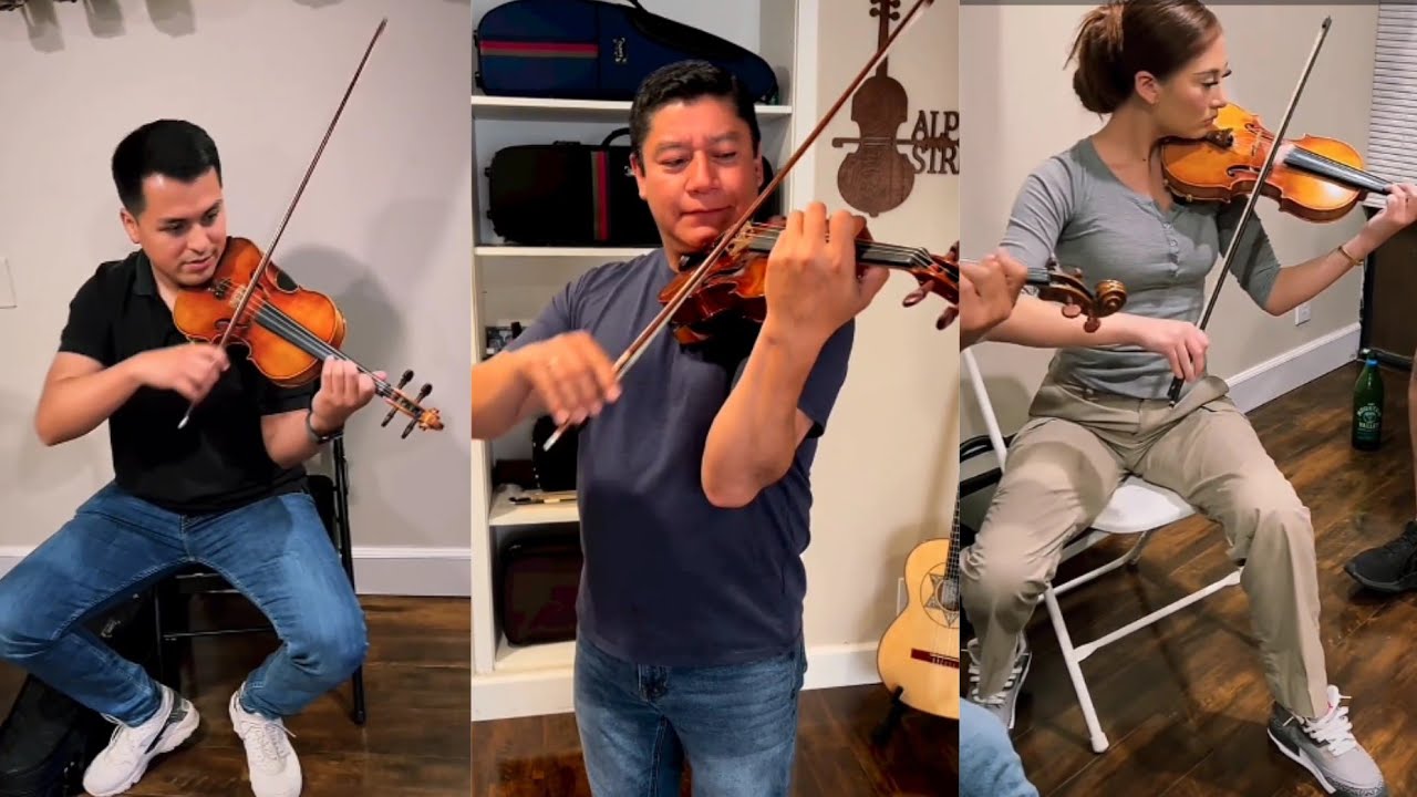 As&iacute; estudian los violines del Mariachi &Aacute;guilas de M&eacute;xico 🔥 del maestro Joaqu&iacute;n Rodr&iacute;guez!!!