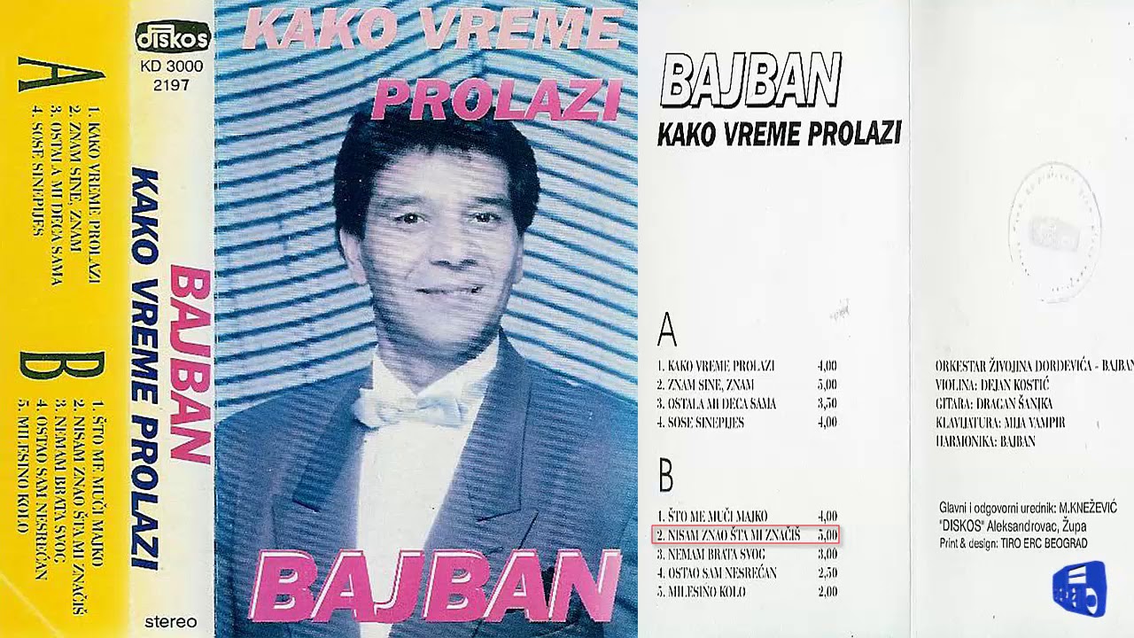 Bajban - Nisam znao sta mi znacis - (Audio 1995)