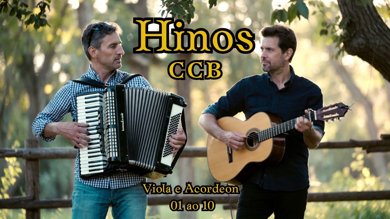 Hinos CCB do 01 ao 10 tocados e cantados com violão e acordeon para louvar a Deus.