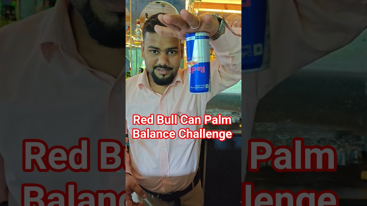 ⚡ Red Bull Can Palm Balance Challenge 🥶 | Steady Hand Test 💪 #drink #redbull #shorts