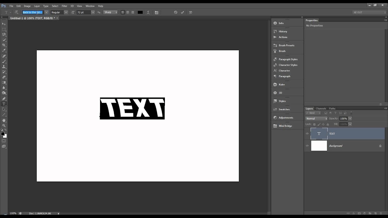 Photoshop Beginner Tutorial: Basic Text Options