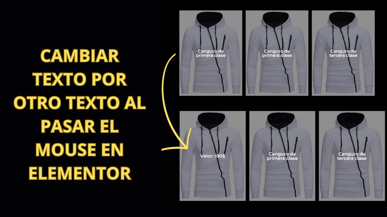 🟢 cambiar texto por otro texto al pasar el mouse en elementor ✅✨