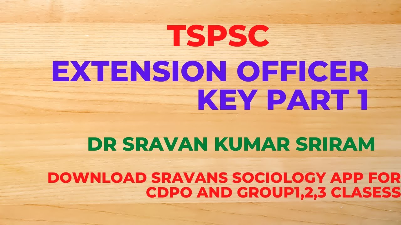 TSPSC Extenson Officer key  part 1 and question paper analysis