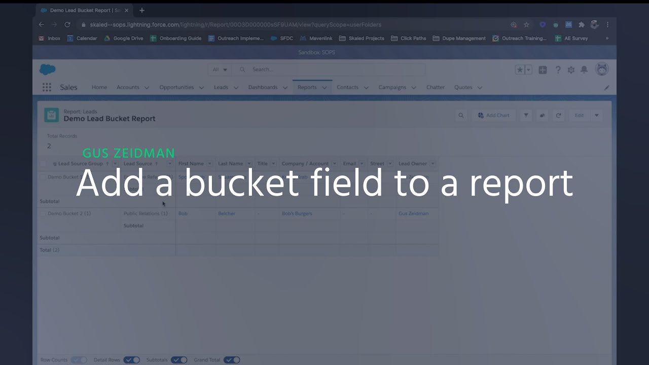 Add a bucket field to a report