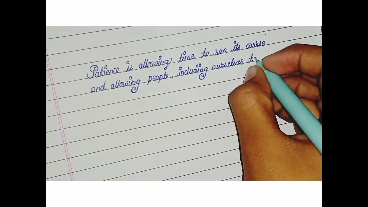 What is Patience. Explain in calligraphy font