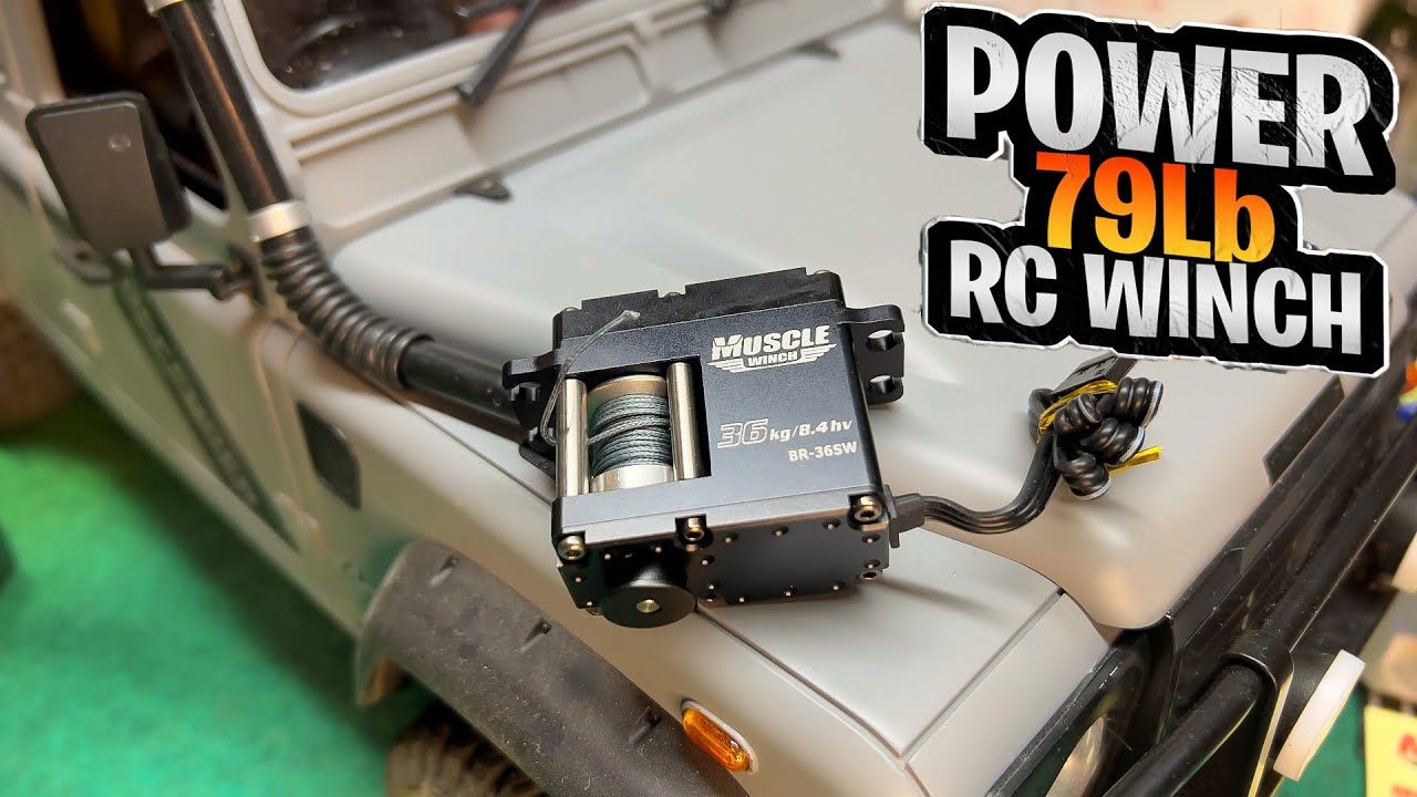 Boom Racing Muscle Winch 79lb Upgrade for My Land Rover Defender d110 BRX02 RC Crawler