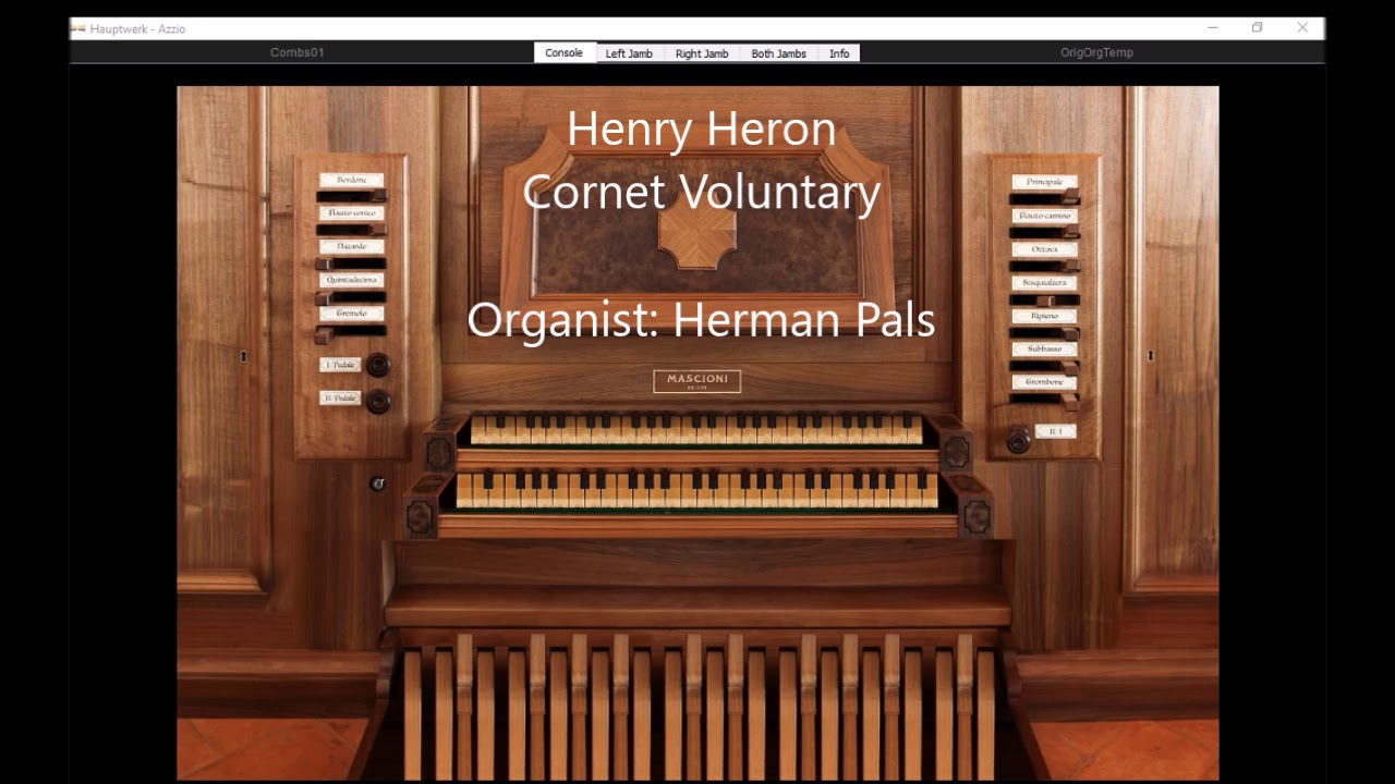 Henry Heron Cornet Voluntary (Hauptwerk Azzio)