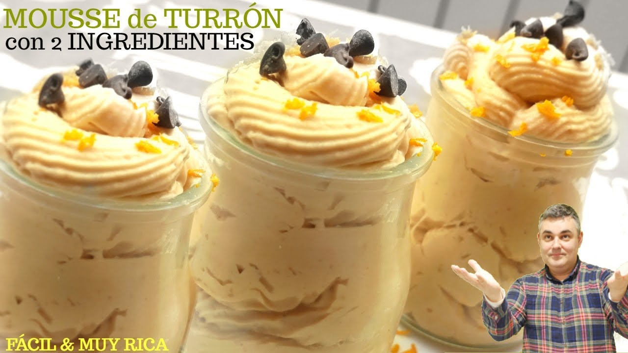 MOUSSE de TURRON  🧁😋  2 INGREDIENTES y 5 MINUTOS de trabajo (receta NAVIDEÑA fácil y cremosa)