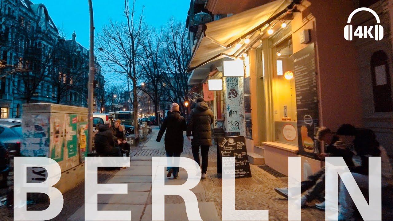 🇩🇪 Berlin Evening Walk Prenzlauer Berg [4K] under the Lockdown 2021, Schönhauser | ASMR 3D sounds