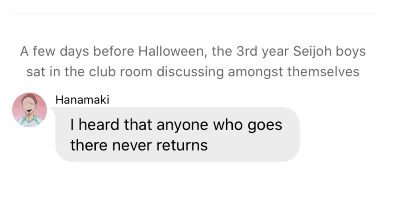 Haikyuu!!|| Horror Text Story|| IwaOi|| MatsuHana|| Part 1||