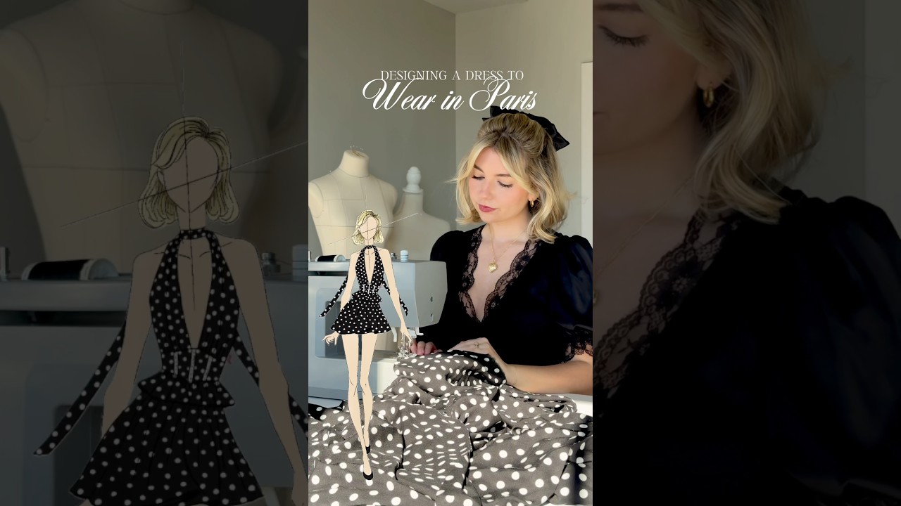 Sewing a dress to wear in Paris! 🖤🪡🧵 #paris #sew #sewing #fashiondesign #seamstress