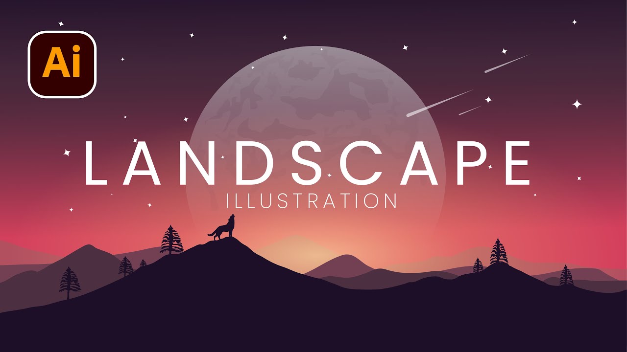 How I Designed This EPIC Landscape in Illustrator — Full Vector Design Breakdown