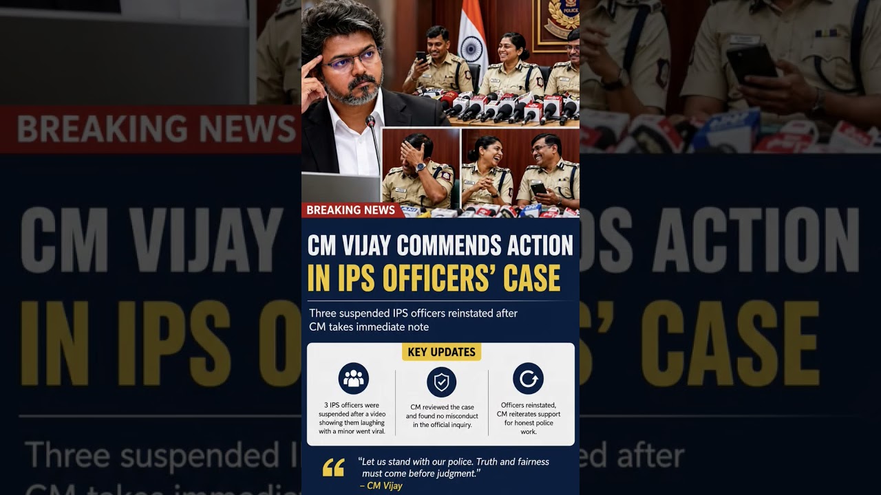 CM Vijay reportedly suspended three ips officer after they were seen laughing.🔥 #vijaythalapathy