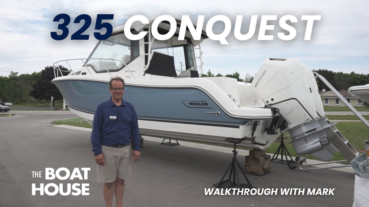 2025 Boston Whaler 325 Conquest Walkthrough | Door County Boating with Mark Matson