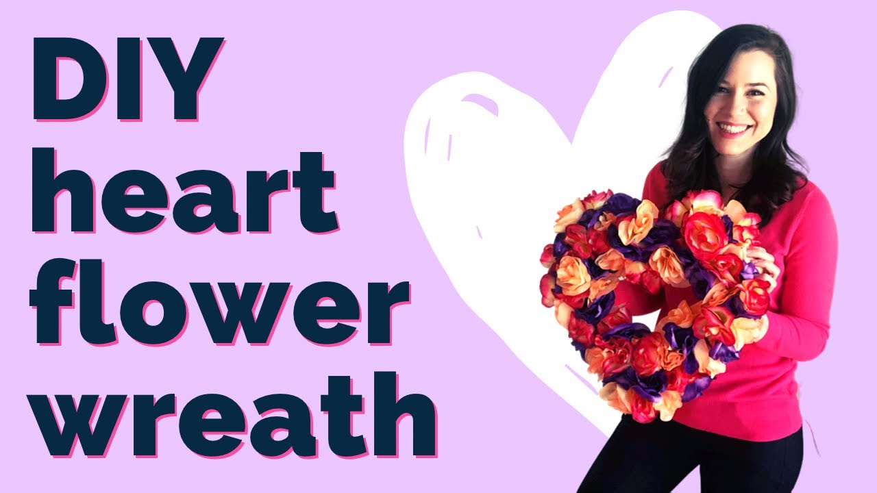 DIY Heart Flower Wreath | DOLLAR TREE💜