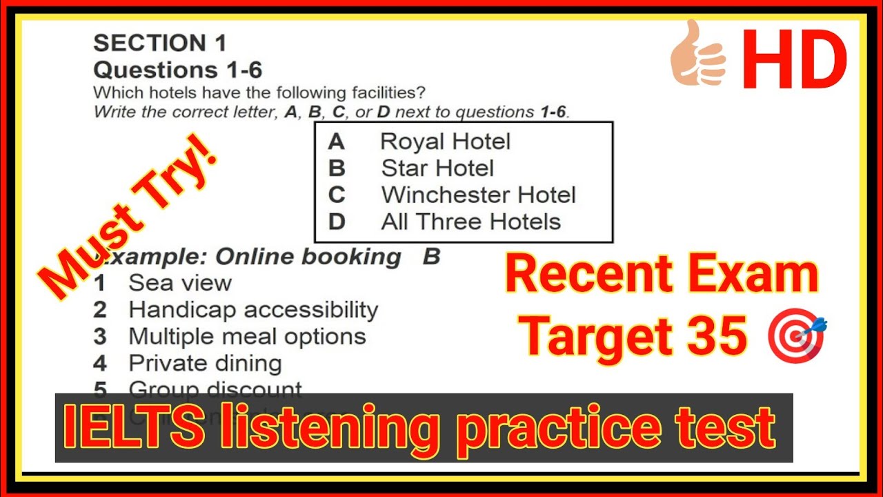 which hotels have the following facilities listening | Royal hotel | Ielts listening practice test
