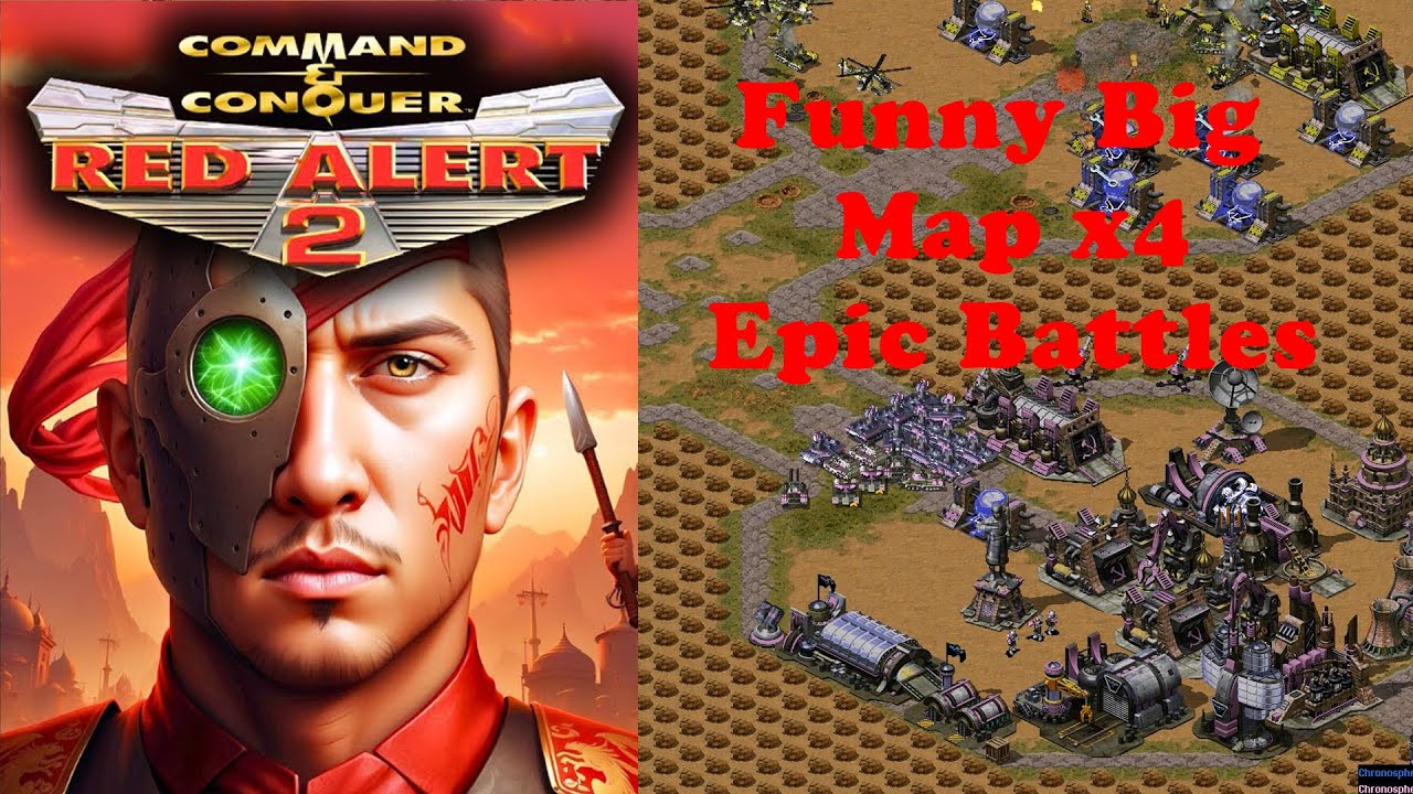 Red Alert 2: Месть Юрия — Забавная Большая Карта x4 ХАОС! Дополнительные ящики, Эпические битвы и...