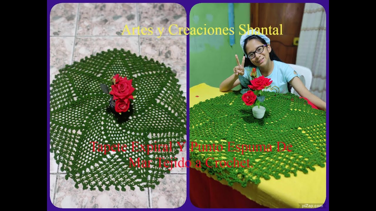 Lindo Tapete Modelo Estrella Tejido a Crochet.