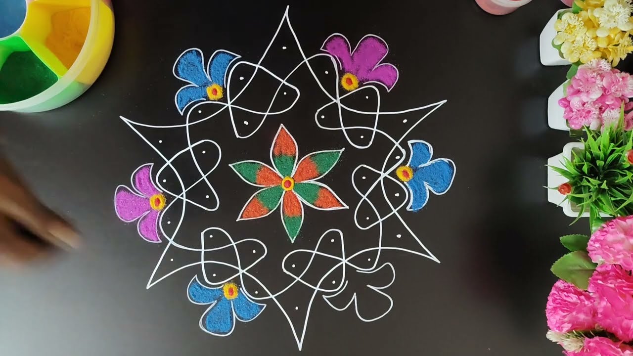 அழகான  தினசரி சிக்கு கோலம்🌺7*4 Dots Sikku Kolam🌺@minminirangoli