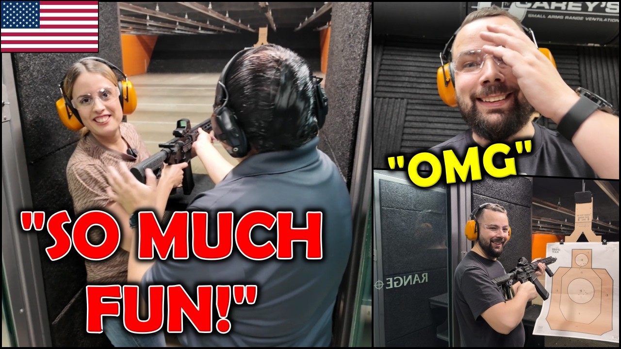 Europeans Shoot Guns in America for the First Time... (WE’RE SHOCKED!)