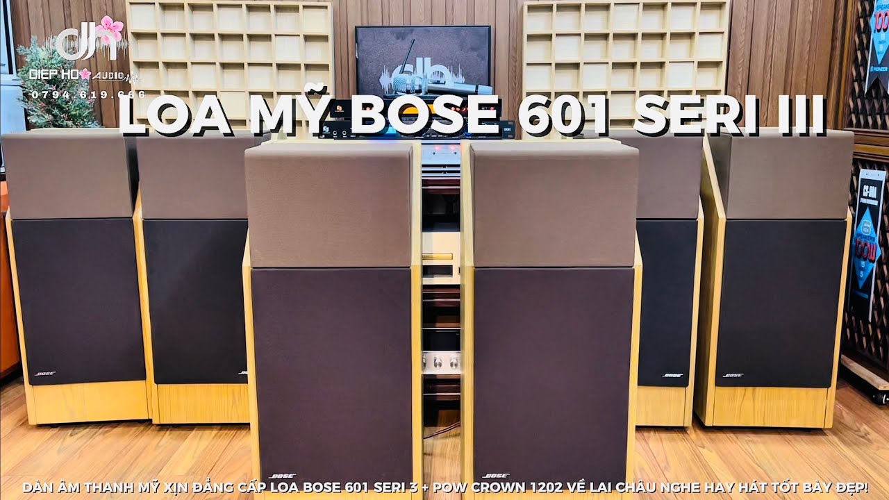 DÀN ÂM THANH MỸ XỊN ĐẲNG CẤP LOA BOSE 601 SERI 3 + CROWN 1202 VỀ LAI CHÂU NGHE HAY HÁT TỐT BÀY ĐẸP!