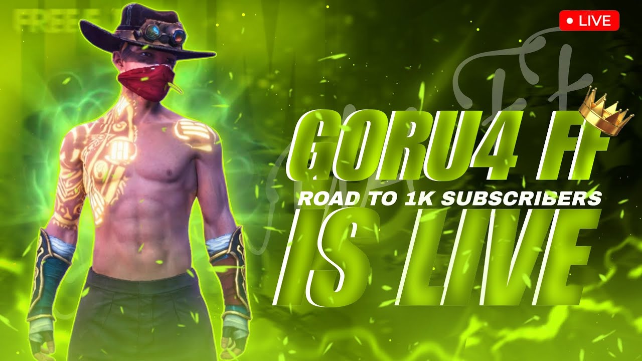 GORU4 FF IS LIVE NOW. UID REVIEW AND FRENDLY CUSTOM IN ONE STREAM. ROAD TO 1K SUBSCRIBERS.