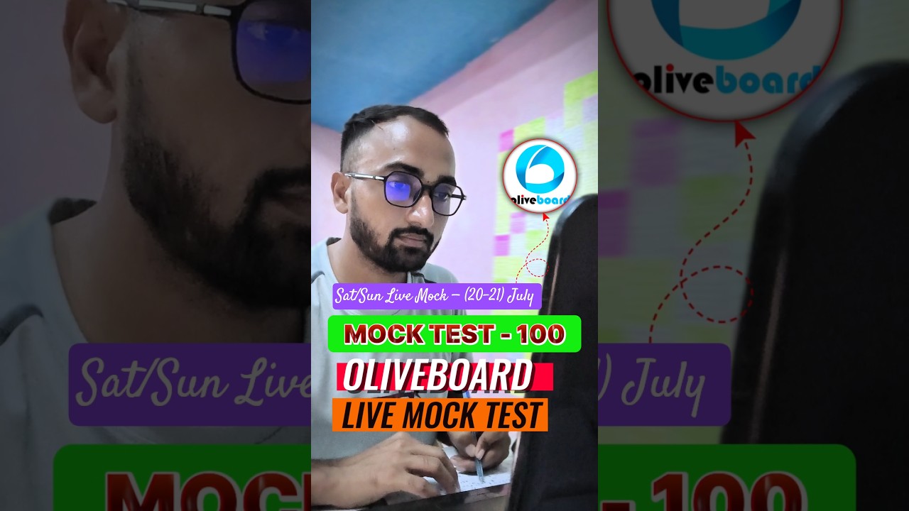 Oliveboard Live Mock Test &mdash; (20-21) July✅| SSC CGL Tier -1🎯| #ssc #oliveboard #mocktest #shorts