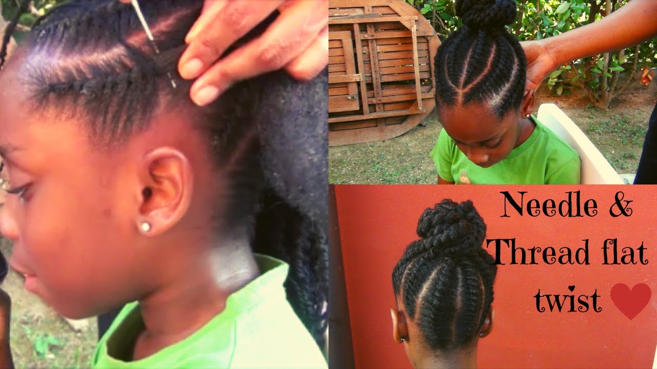 Needle & Thread Flat twist || Eve Mafupa's needle & thread flat twist, African Threading Hair Style.
