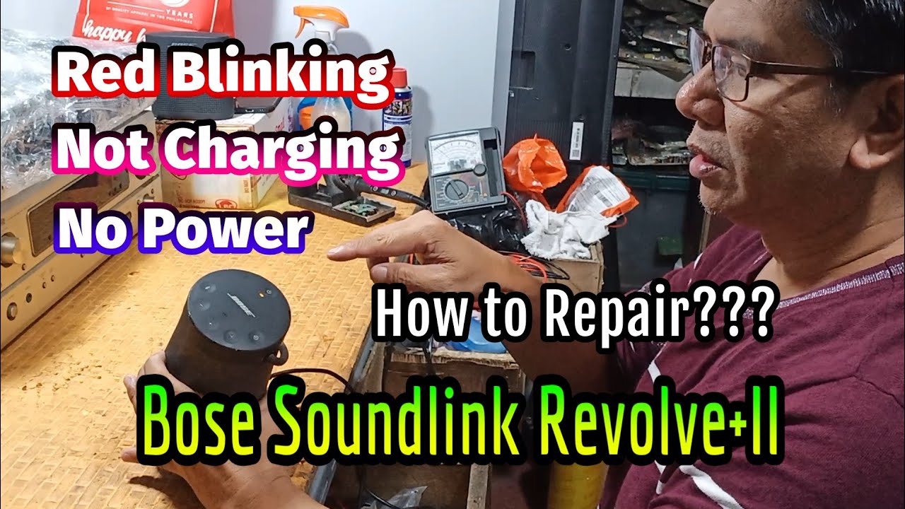 blinking red light, no power not charging Bose Soundink Revolve Plus